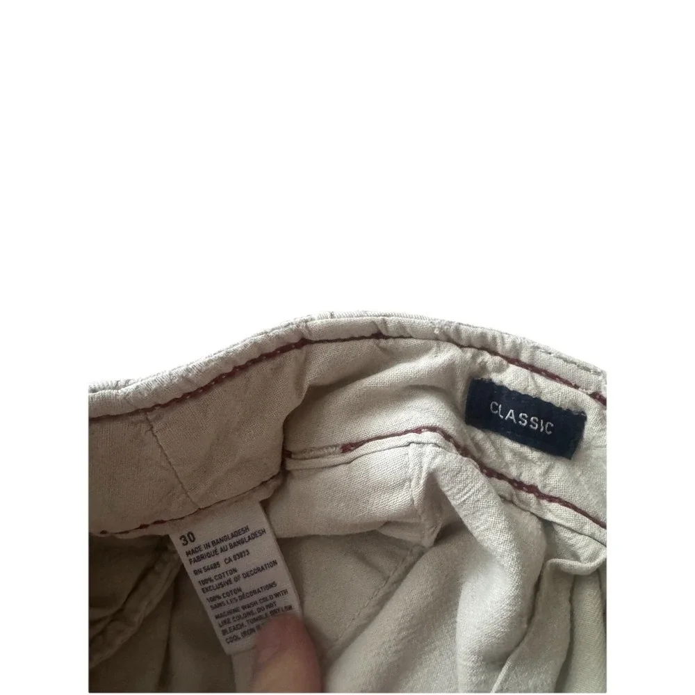 Vintage American Eagle Men's Y2K Cargo Shorts‎ Sz 30 Cream Classic Fit Pockets